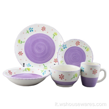 Dinnerware per piastra in ceramica colorata a mano personalizzata